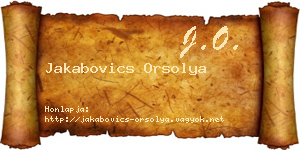 Jakabovics Orsolya névjegykártya